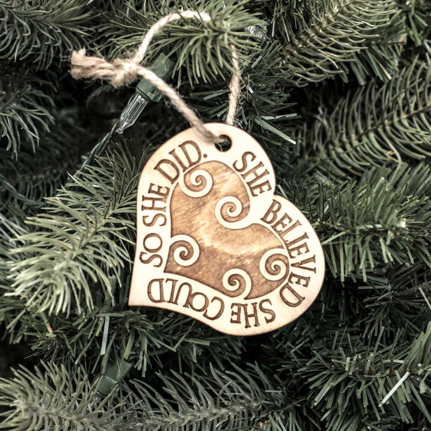 Ornament - Open This - Raw Wood 3x3in