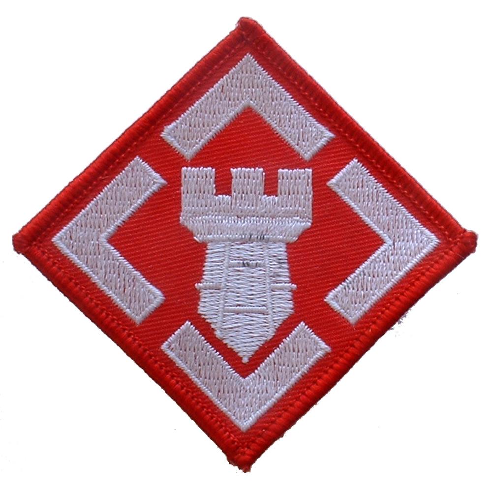 U.S. Army 20th Engineer Brigade Patch Red &#x26; White 3&#x22;
