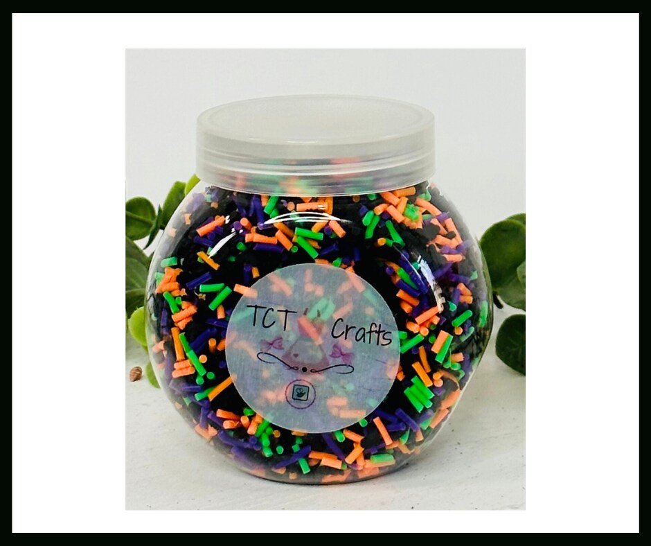 150g Halloween Themed Polymer Clay Sprinkle Mix - Perfect for Fake Bakes, Clay Art, Slime - Spooky, Mysterious, and Festive