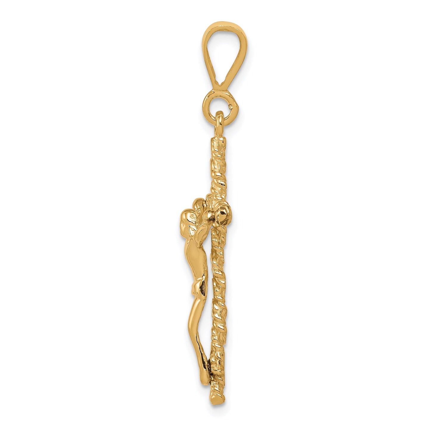 10K Yellow Gold Crucifix Pendant Charm Religious New 40 X 16mm Jewerly