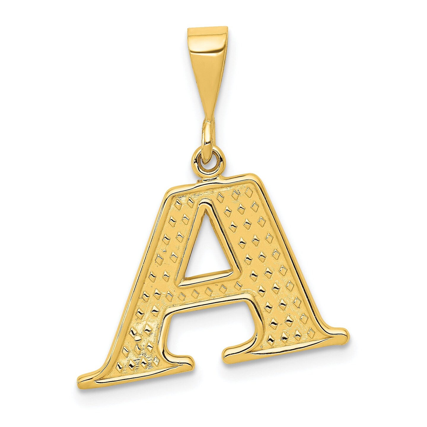 14K Yellow Gold Initial A Charm Letter Pendant Jewelry 26mm x 20mm