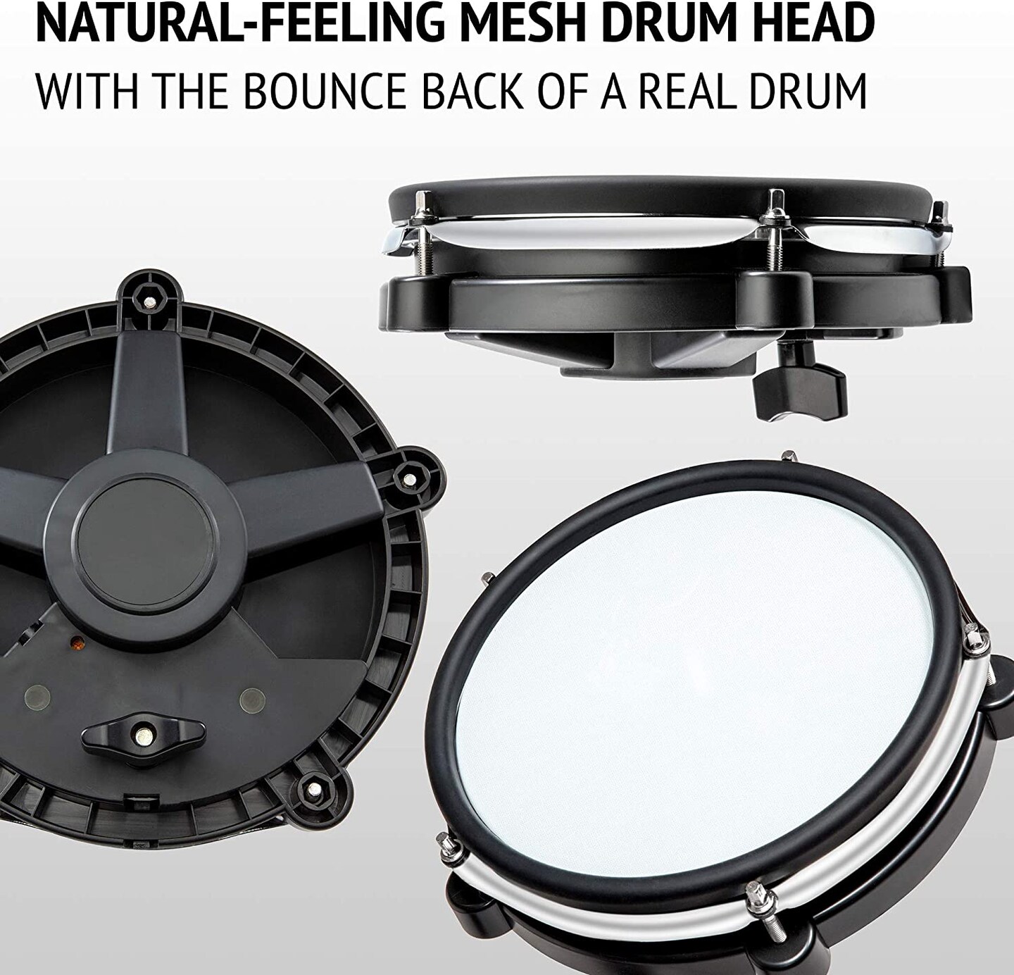 LyxPro Electronic Drum Set, Professional Drum Set with Real Mesh Fabric and Play Along Songs