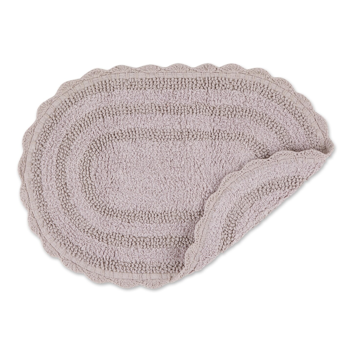 DII Dusty Lilac Small Oval Crochet Bath Mat