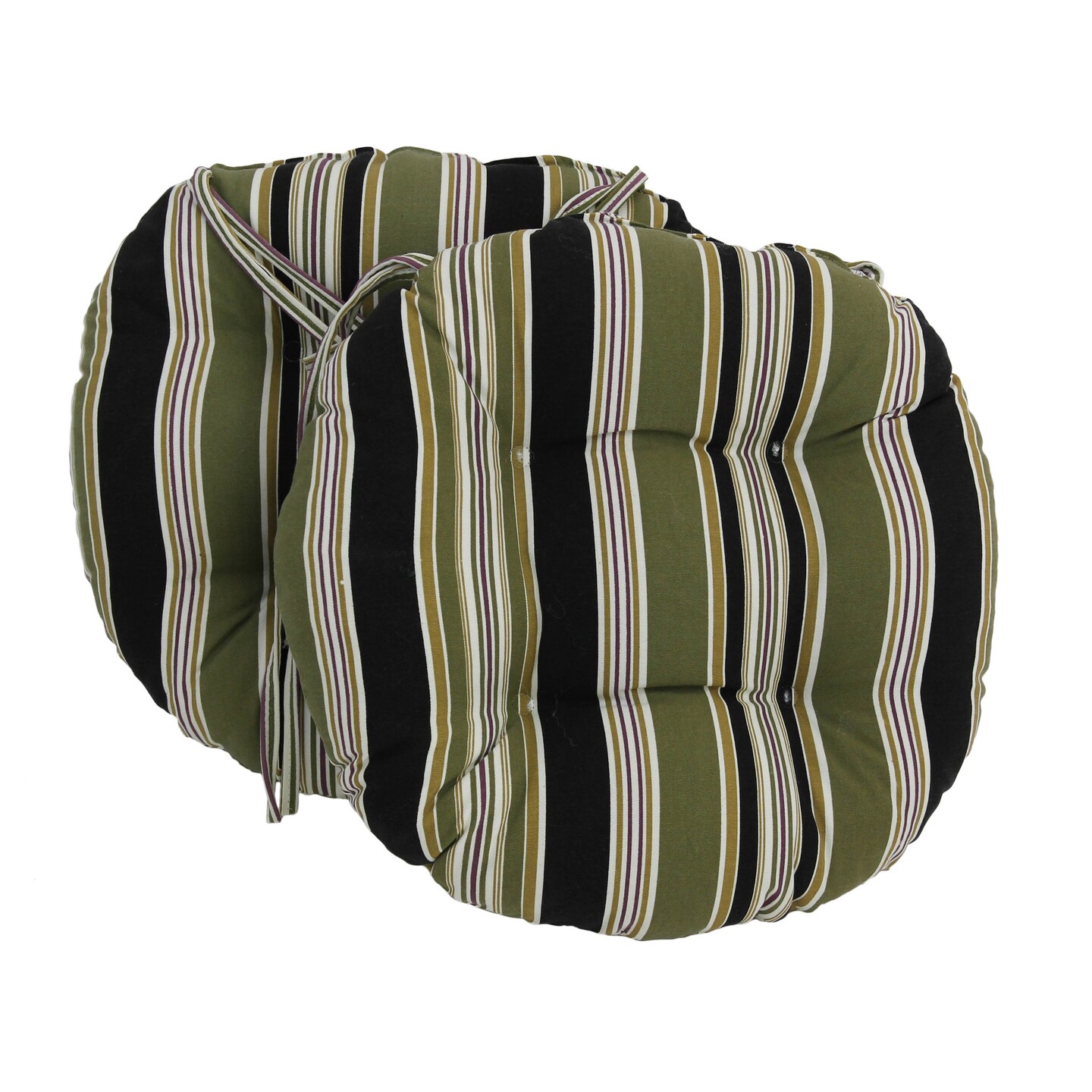 16-inch Outdoor Spun Polyester Tufted Chair Cushion (Set of 2) - Eastbay Onyx