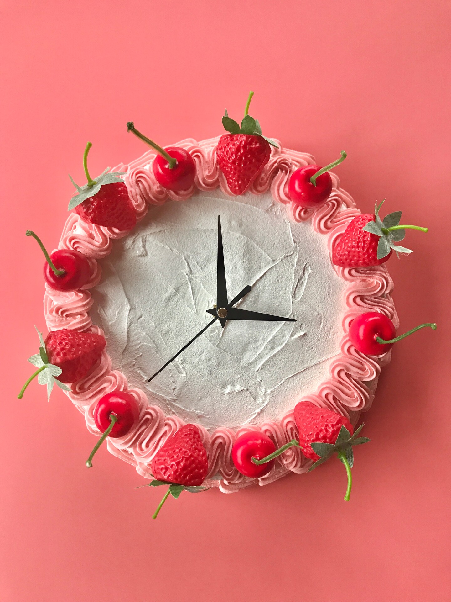 Cake Clock, Decorative Wall Clock, Y2k aesthetic home decor, cute cake home accent, faux cake, dummy cake, unique colorful home decor