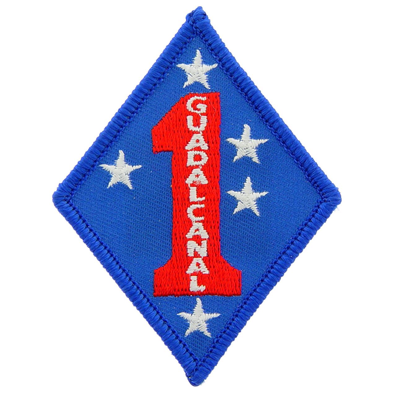 U.S.M.C. 1st Marine Division Patch Blue &#x26; White 3&#x22;