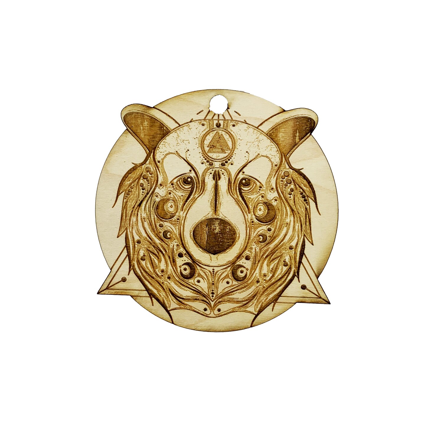 Ornament - Bear Valknut - Raw Wood Ornament - Bear Valknut - Raw Wood