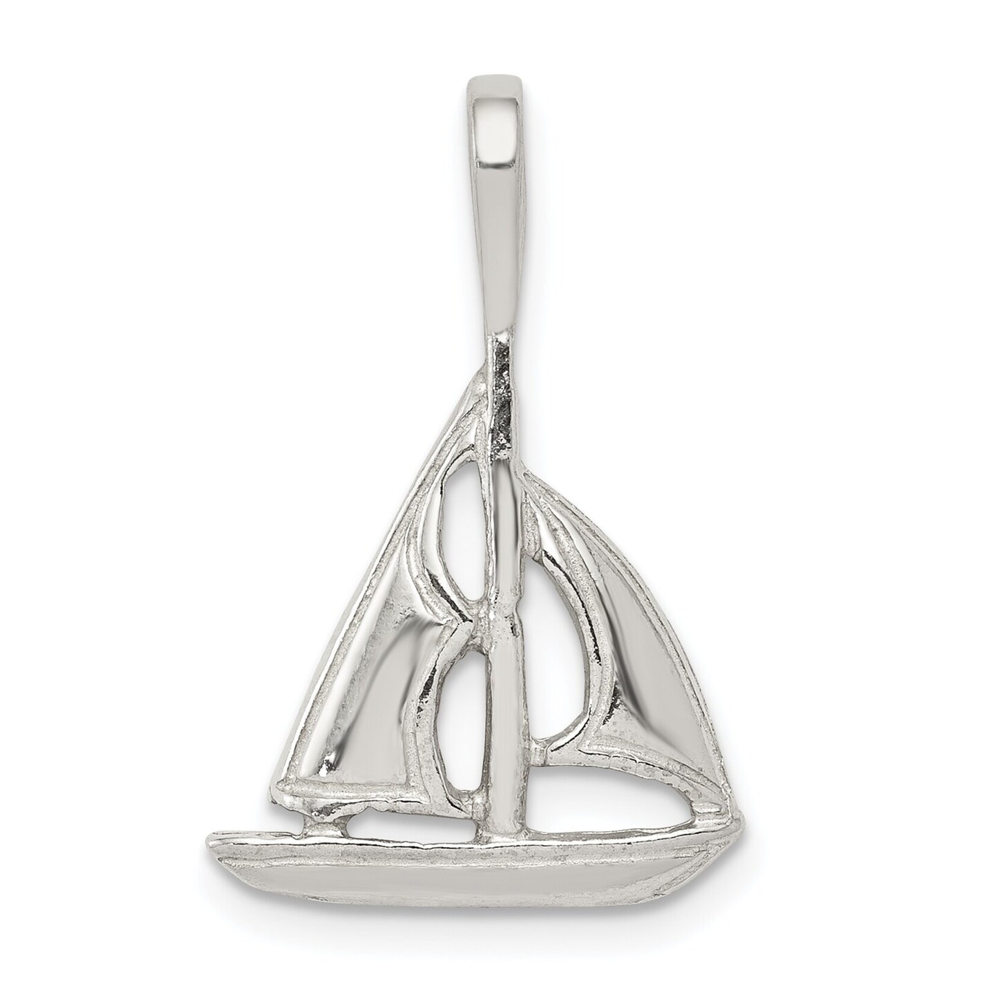 Sterling Silver Sailboat Charm Pendant Sailing Jewelry 25mm x 16mm