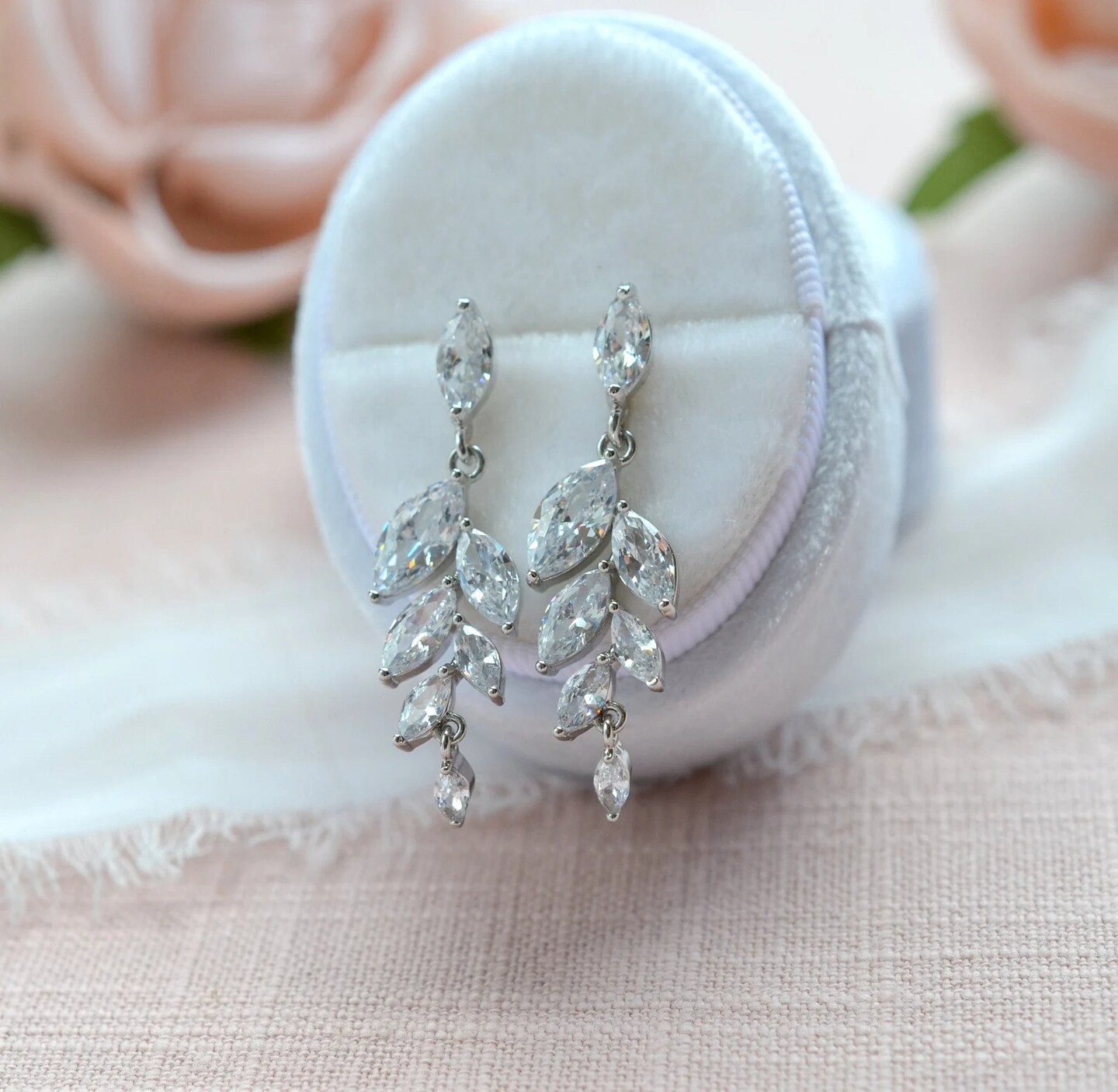 Crystal bridal earrings, Bridal jewellery - TANIA MARAS