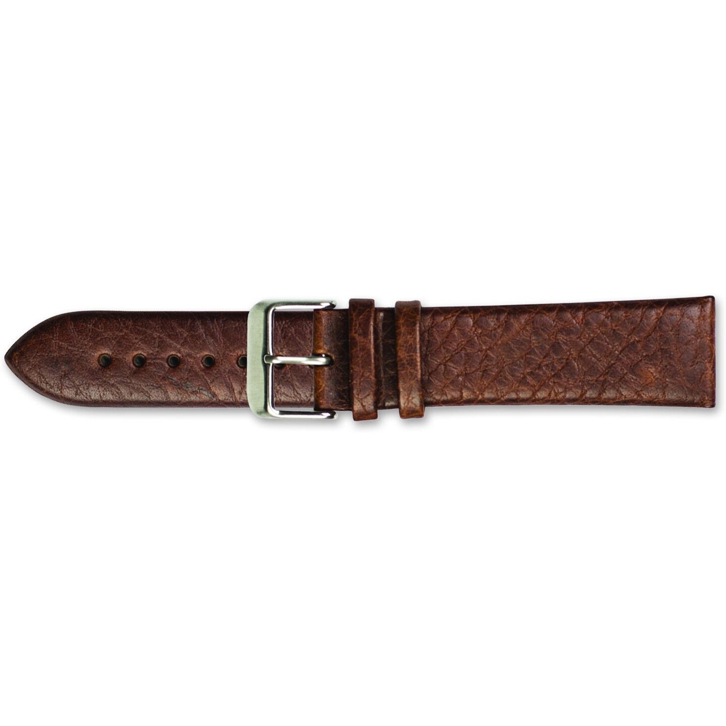 de Beer Brown Leather Watch Band 12mm Gold Color