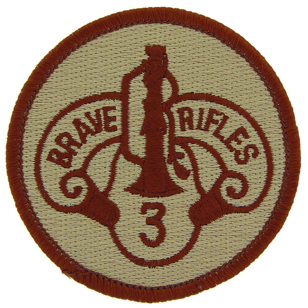 U.S. Army 3rd Armored Cavalry Brave Rifles Patch Brown