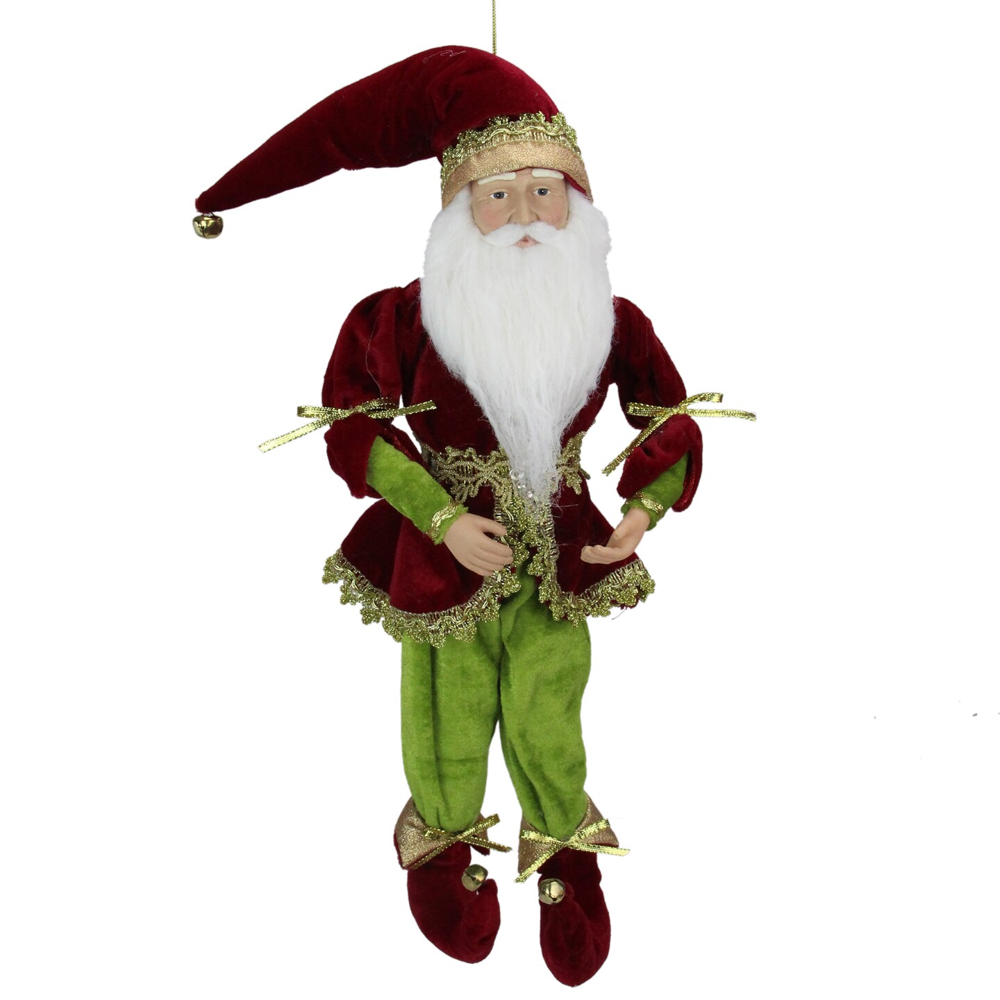 Northlight Whimsical Elf Hanging Christmas Figure - 18" - Red and Green