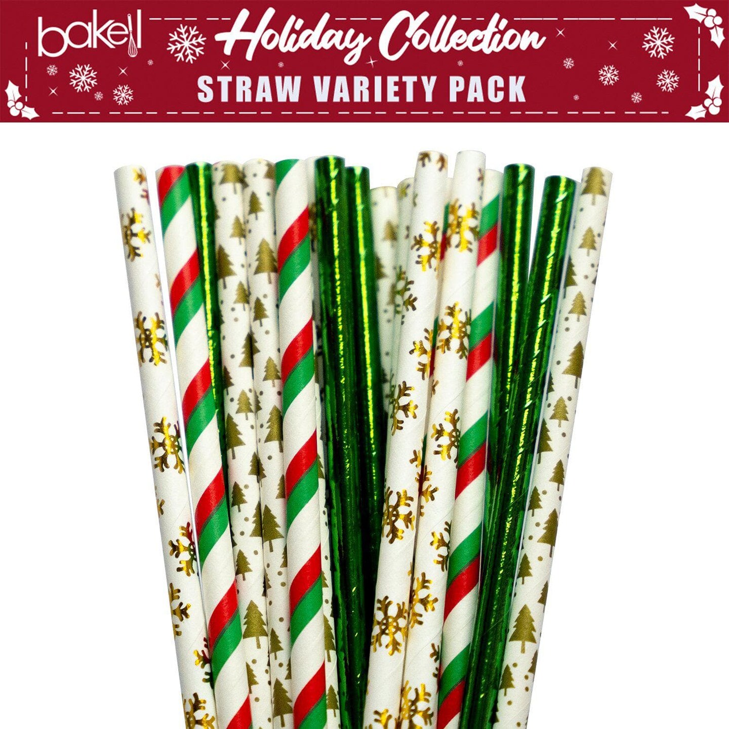 Christmas Collection Cake Pop Straws Combo Pack B (4PC Set)