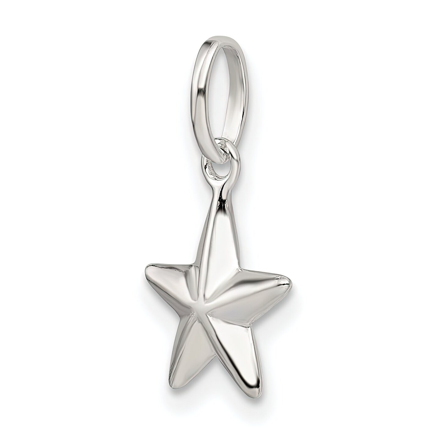 Sterling Silver Star Charm Pendant Celestial Jewelry 18mm x 12mm