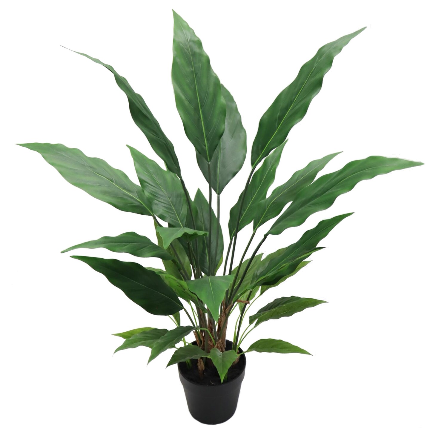 3ft Artificial Green Spathiphyllum Plant - 36 Lifelike Silk Leaves, Indoor Decoration, Home & Office Display - Year-Round Decorative Accent, Floral Home by Artificial Flowers