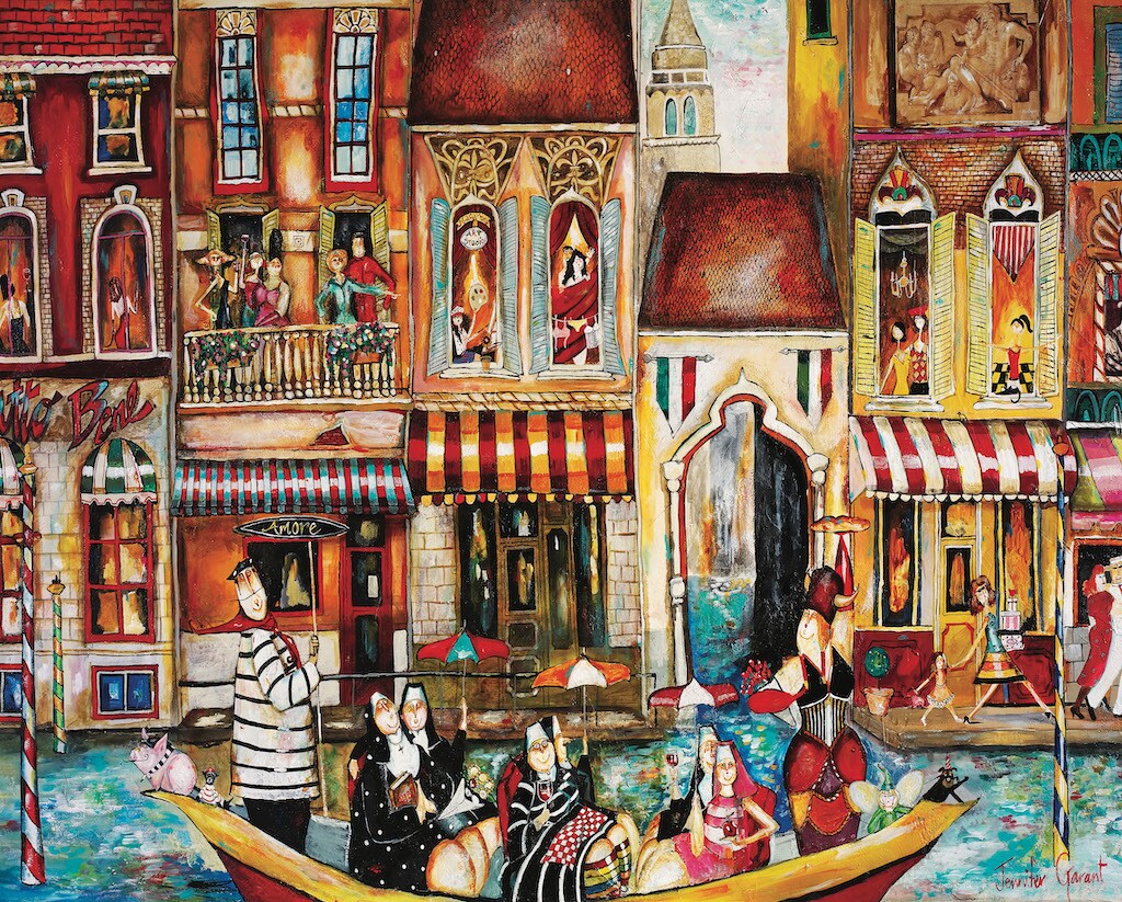 Hart 24&#x22;x30&#x22; 1000 pc Premium Jigsaw Puzzle - Bad Habits in Venice by Jennifer Garant