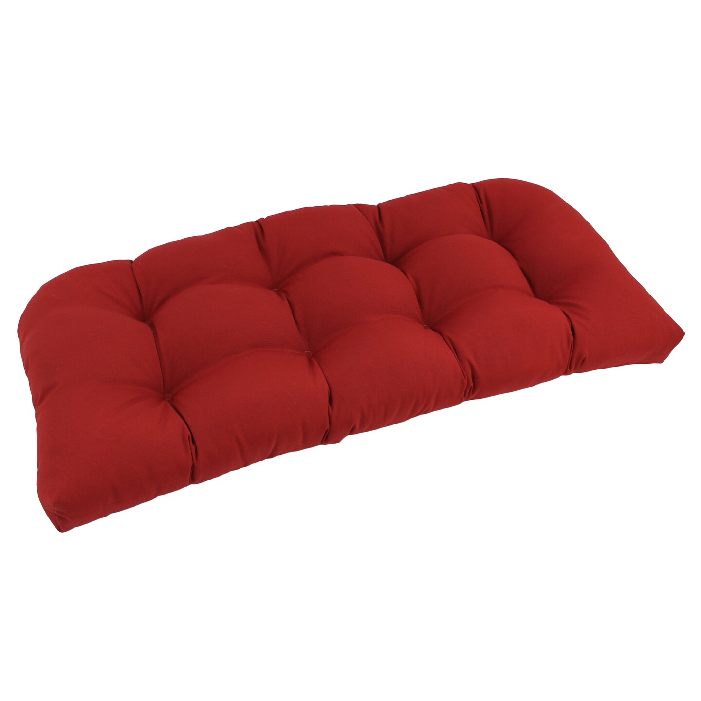 42-inch by 19-inch U-Shaped Twill Tufted Settee/Bench Cushion - Ruby Red