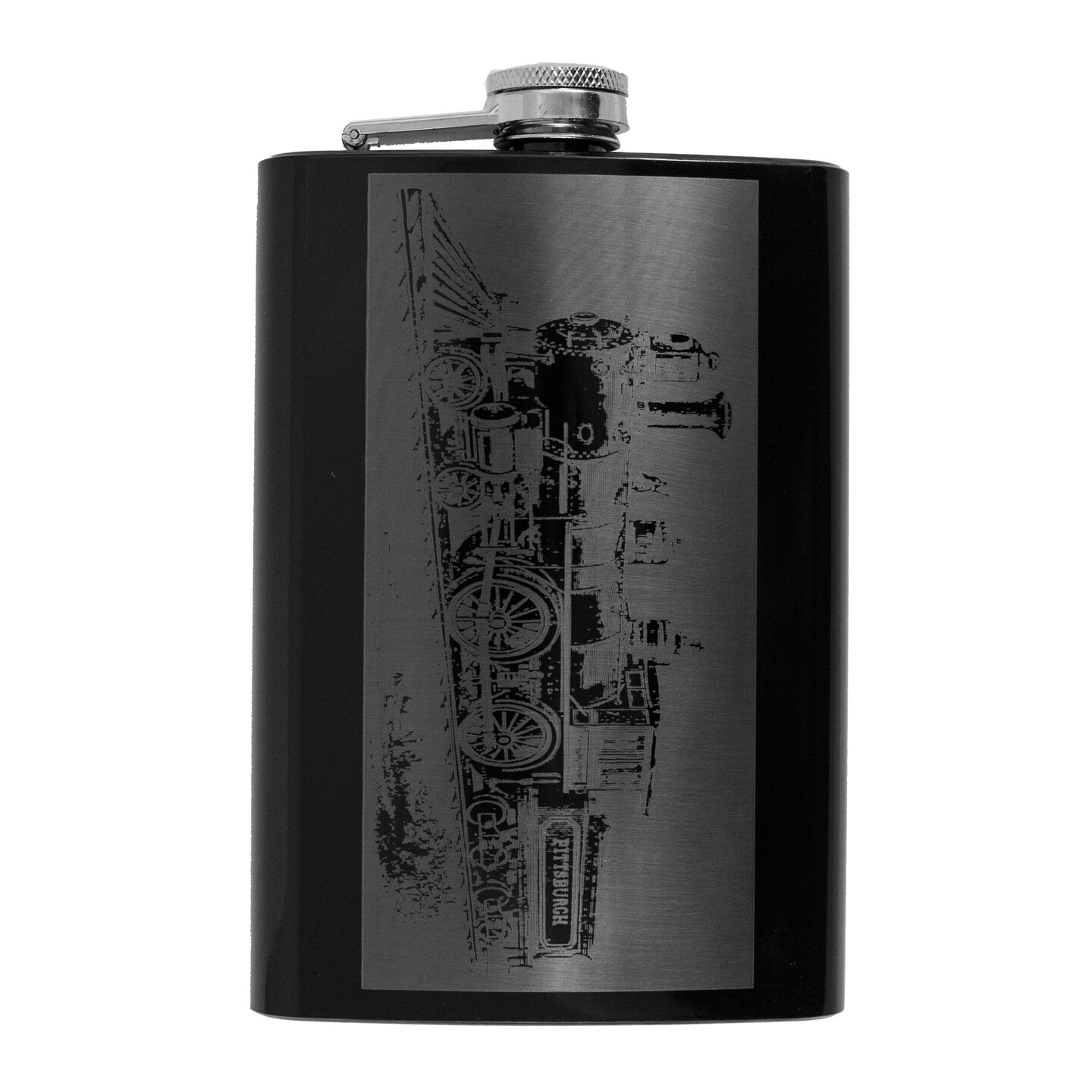 8oz BLACK Pittsburg Steam Flask Train Novelty Michaels