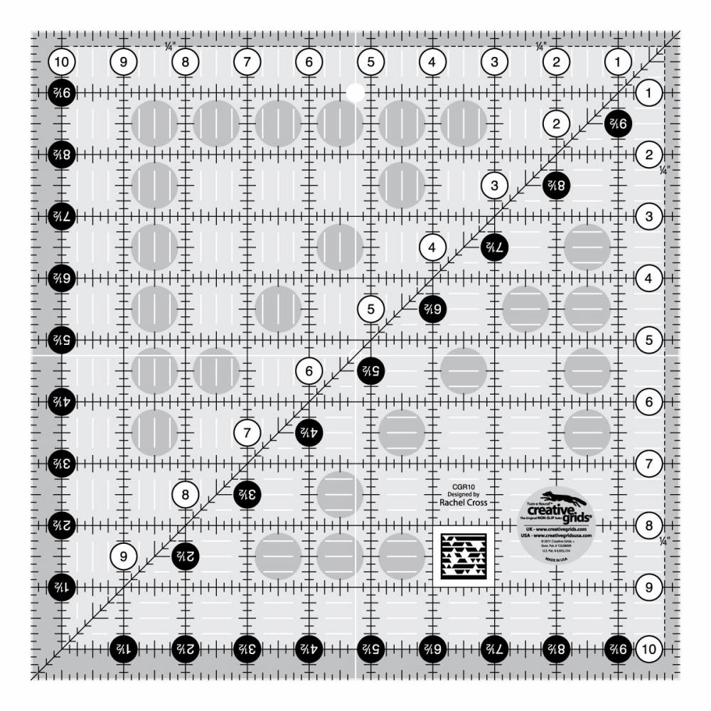 Creative Grids Quilting Ruler 10 1/2 X 10 1/2