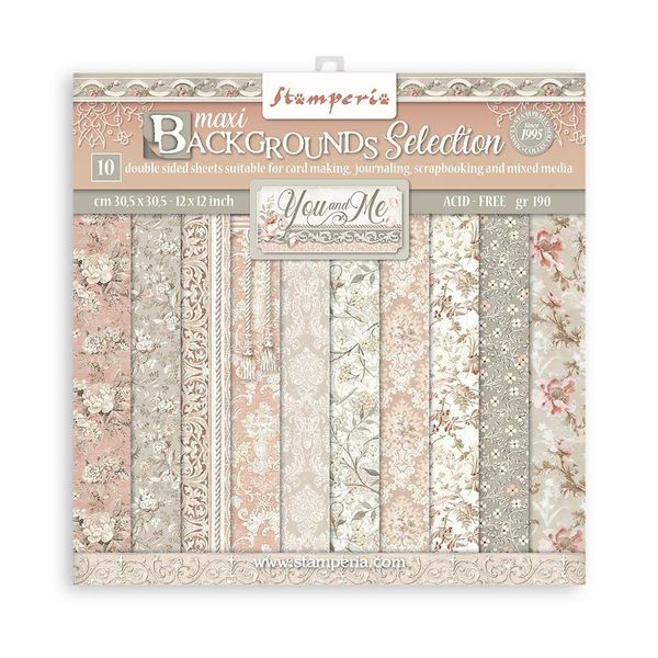 Stamperia You and Me Background 12x12 Paper Pack