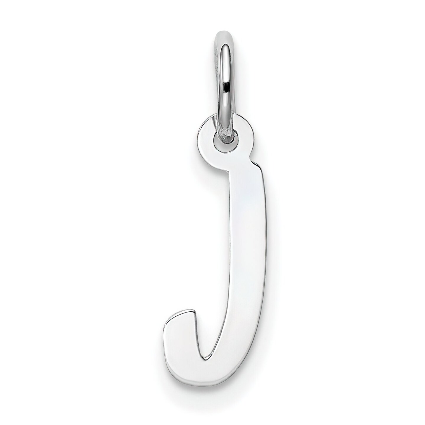 Sterling Silver Small Initial Letter J Charm Pendant Jewerly 19mm x 8mm