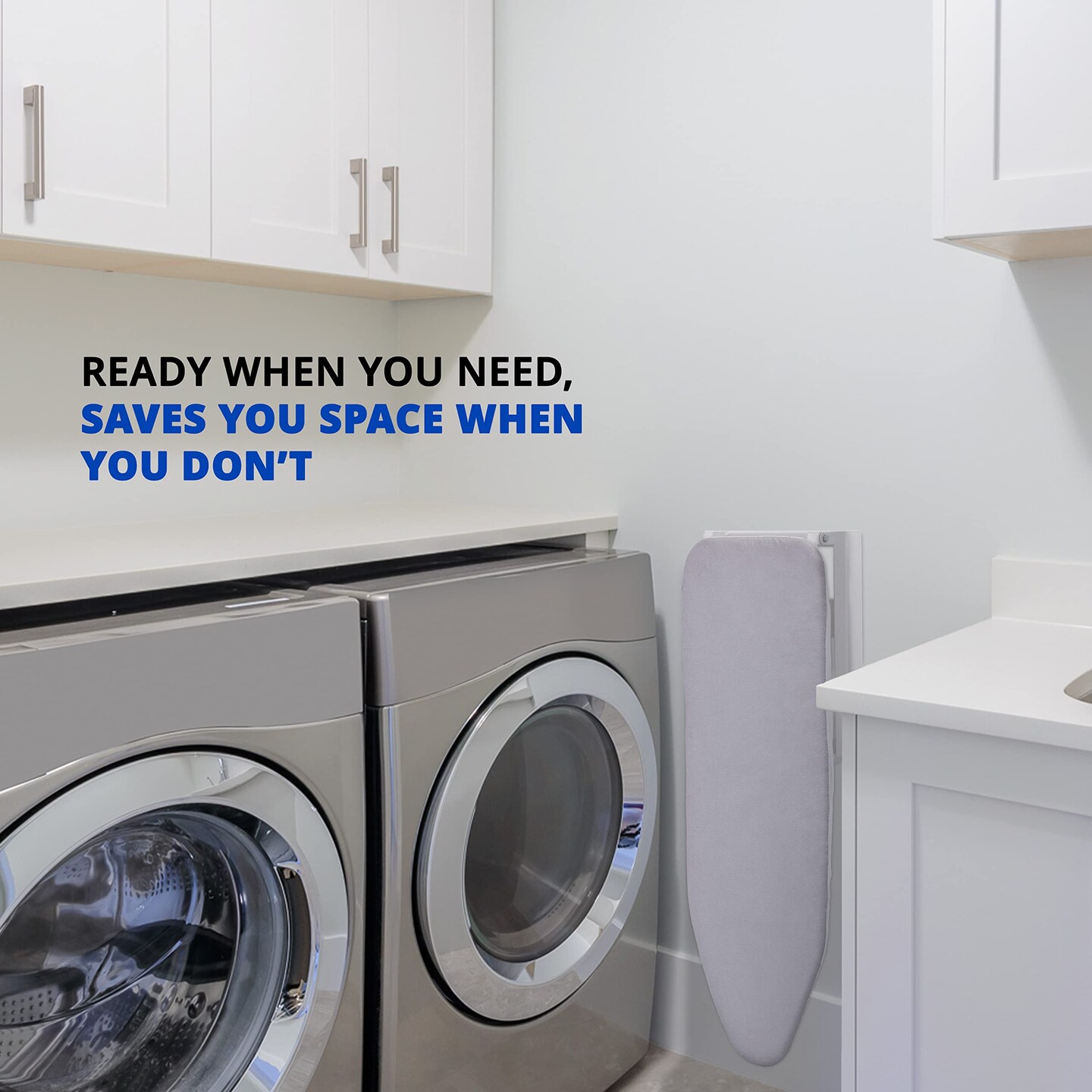 Ivation Foldable Ironing Board, Down Folding Wall-Mount