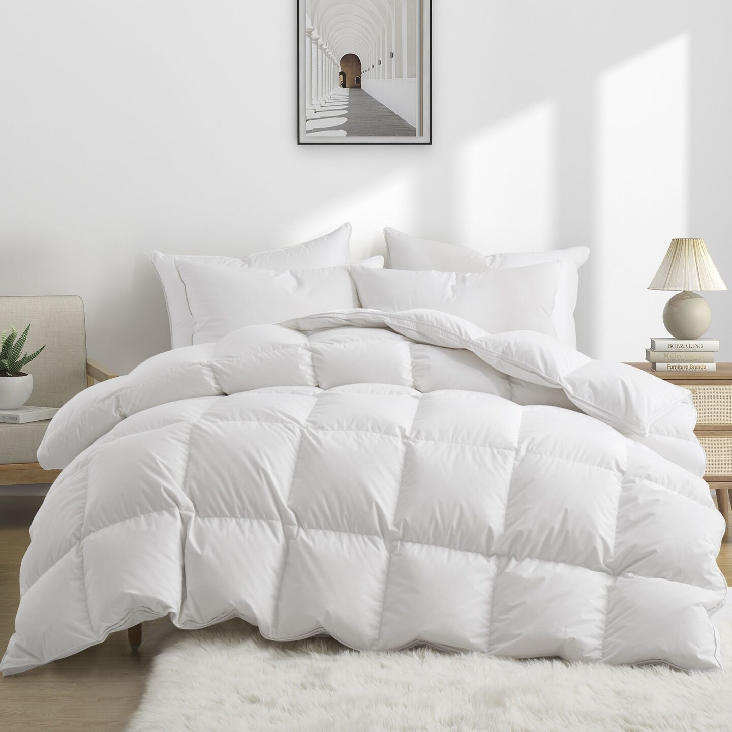Puredown Made in Germany 800 Fill Power Luxurious European White Down Comforter-Heavy Weight Comforterand Medium Weight Comforter
