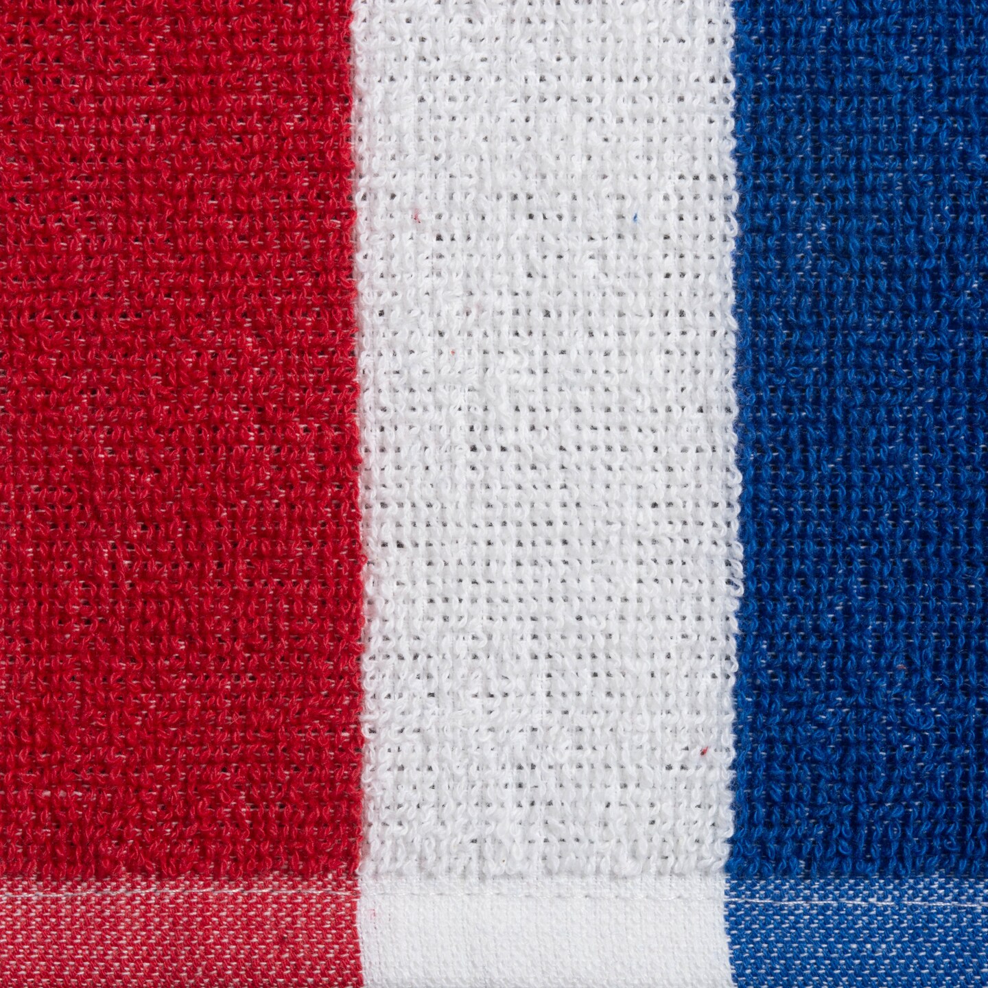 J&#x26;M Red, White and Blue Stripe Lounge Chair Beach Towel With Top Fitted Pocket 26x82