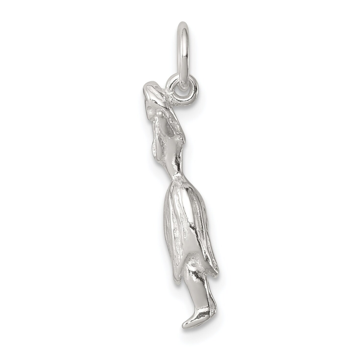 Sterling Silver Hula Dancer Charm Pendant Hawaii