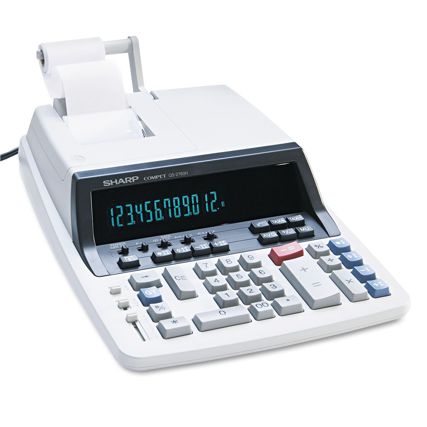 Sharp QS-2760H Two-Color Ribbon Printing Calculator Black/Red Print 4.8 Lines/Sec