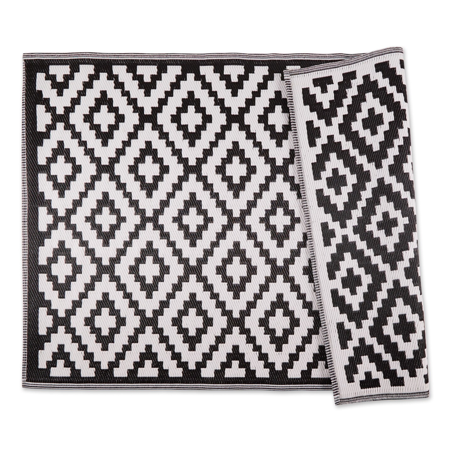 DII Black and White Mesa Outdoor Rug 4x6 Ft