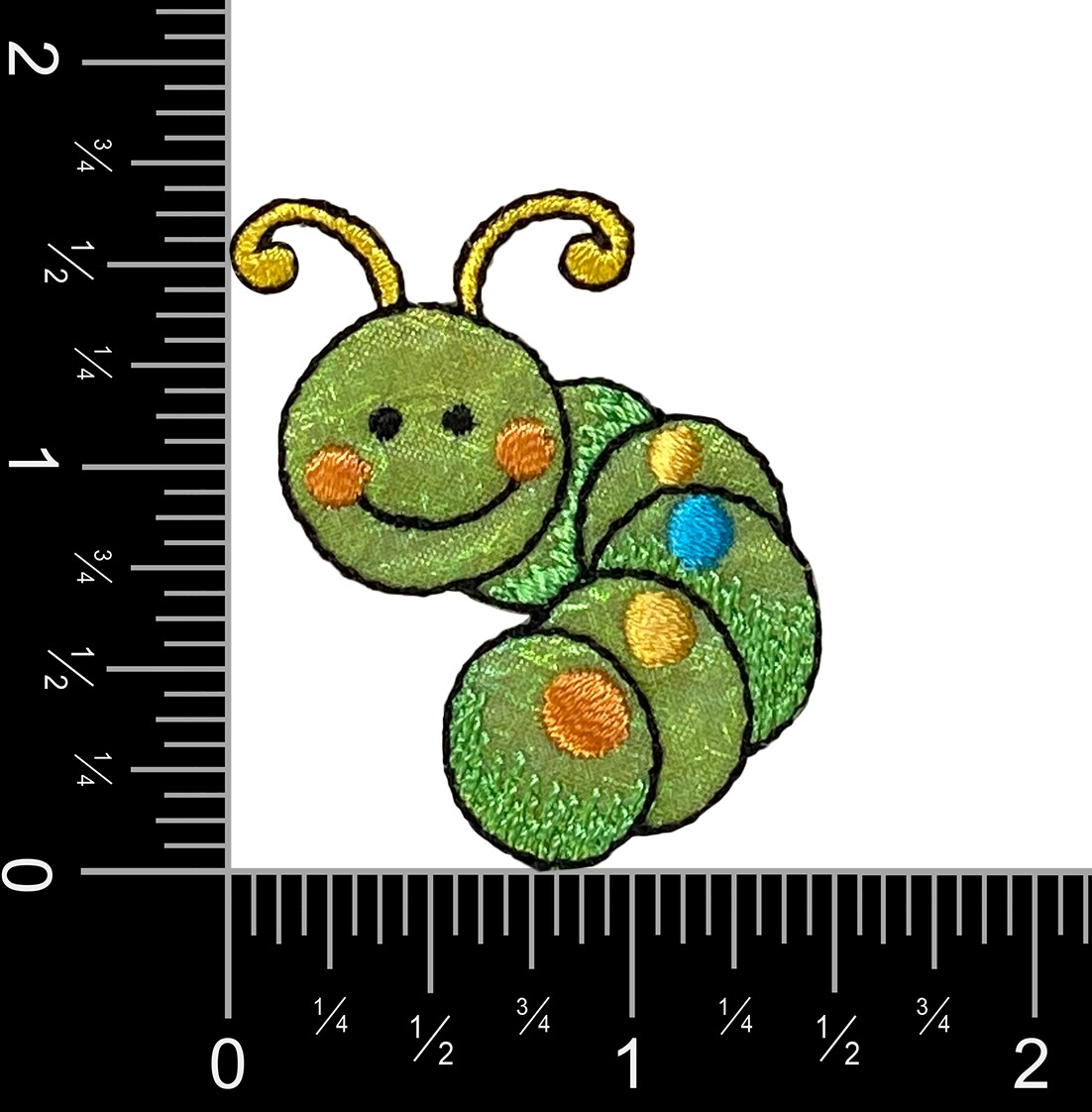 Caterpillar, Shimmery, Whimsical Patches, Embroidered, Iron on Patch