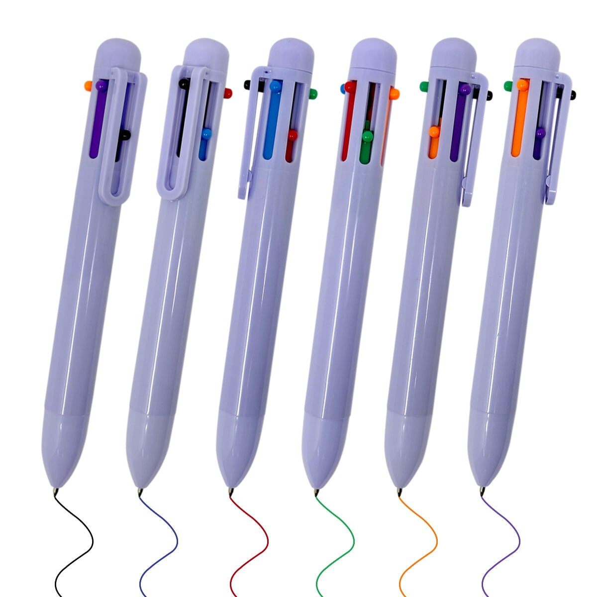 Wrapables Multi-Color 6-in-1 Retractable Ballpoint Pens for Home, Office, Stationery (Set of 8)