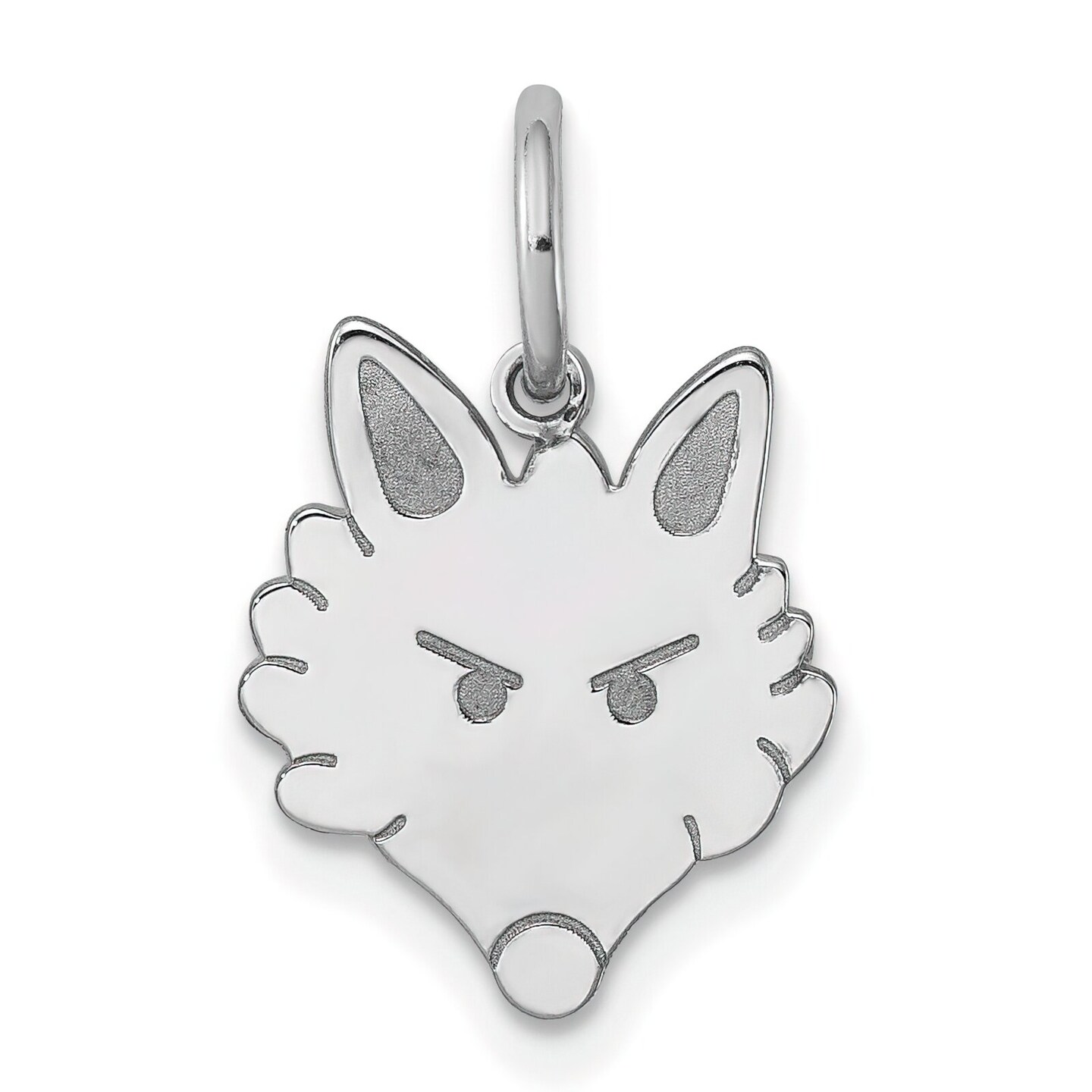 Sterling Silver Fox Head Charm Pendant Animal Jewelry 14mm x 11mm
