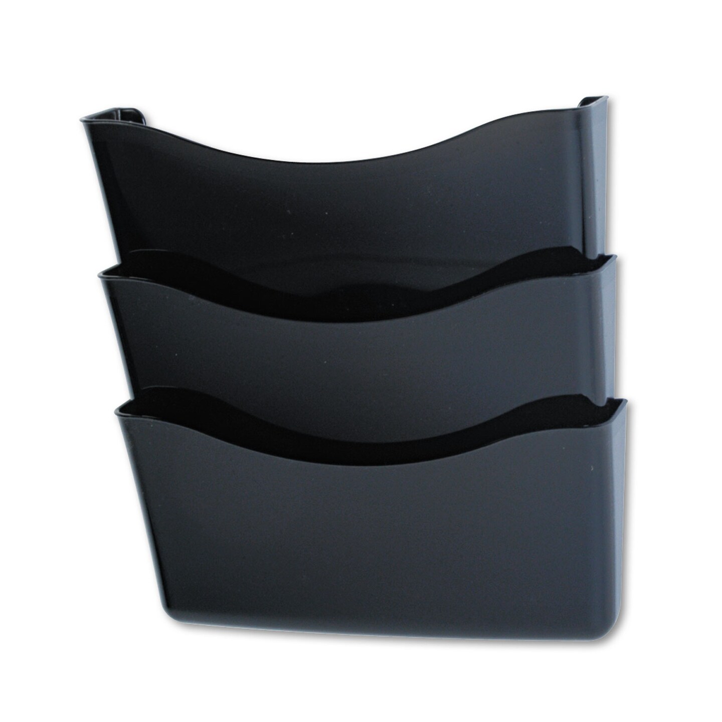 Rubbermaid Unbreakable Three Pocket Wall File Set Letter Smoke