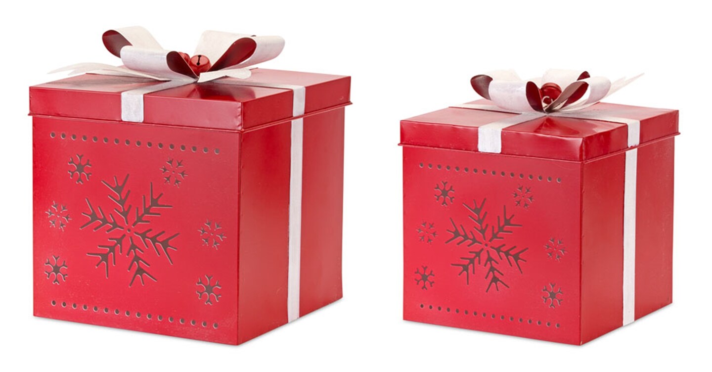 Metal Present Decor (Set of 2)