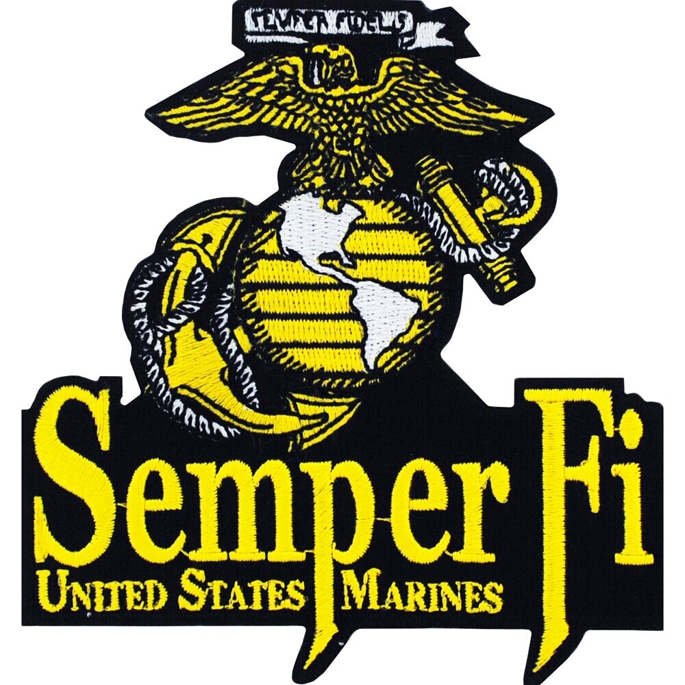 Eagle Emblems Patch-USMC, Eagle, Globe, and Anchor Semper Fi (3-1/2")