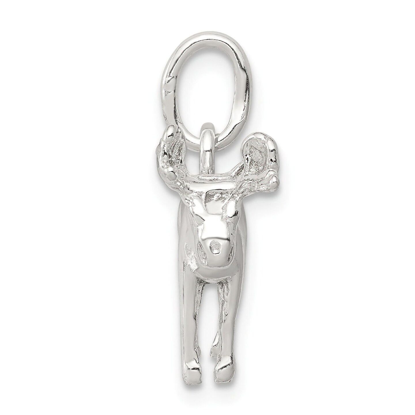 Sterling Silver Moose Charm Jewelry Animal Pendant 19mm x 20mm