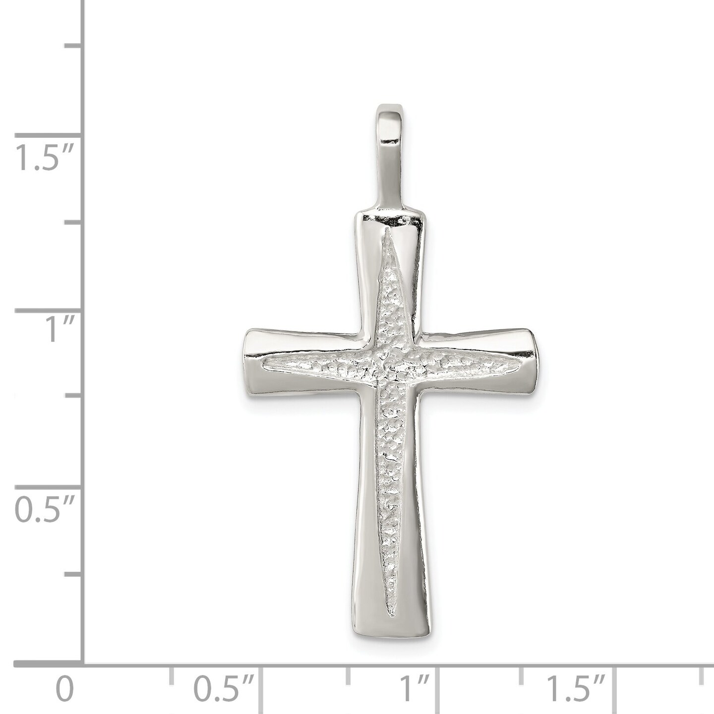 Sterling Silver Cross Charm Religious Jewelry 40mm x 22mm