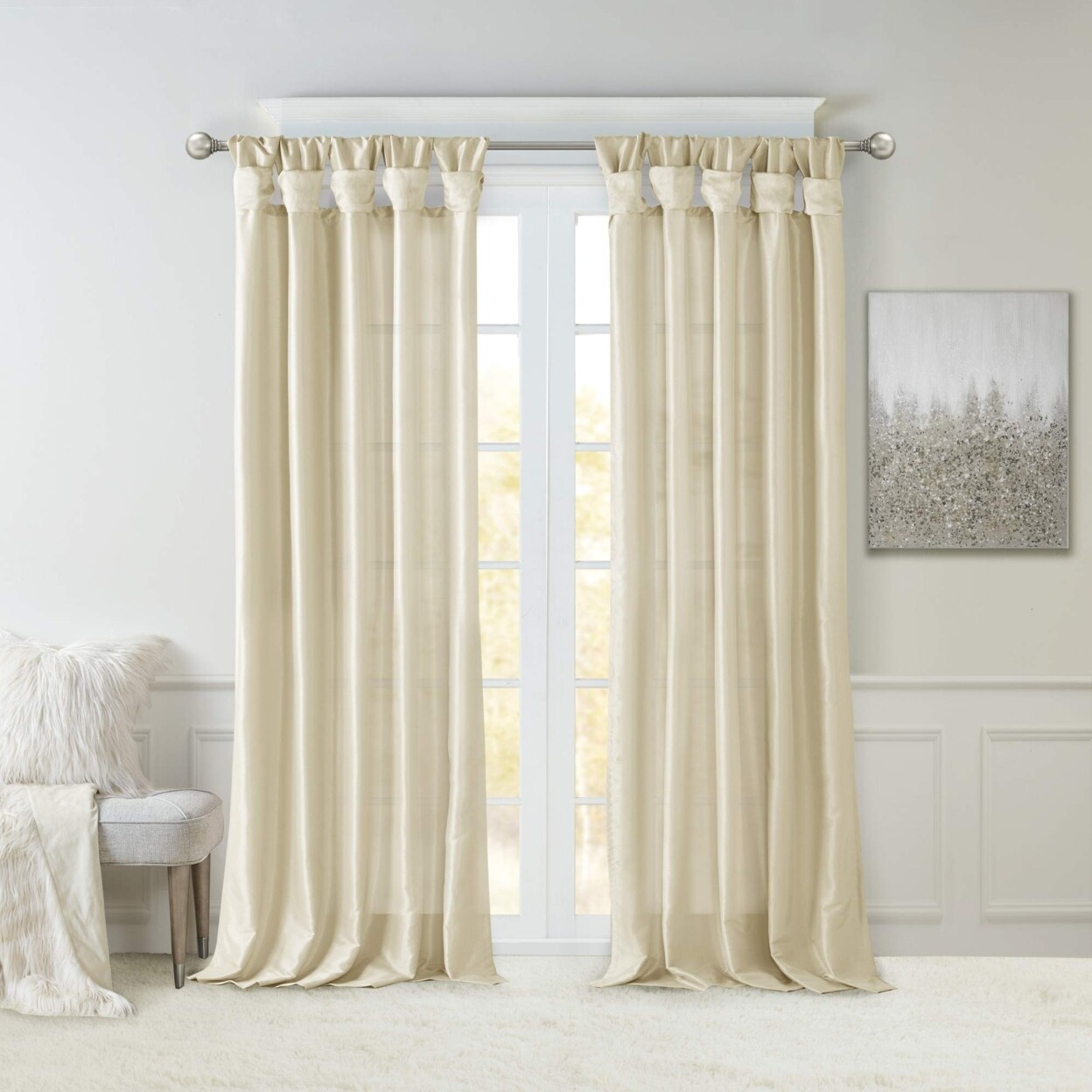 Madison Park Emilia Window Curtain Ivory 108&#x22; Panel