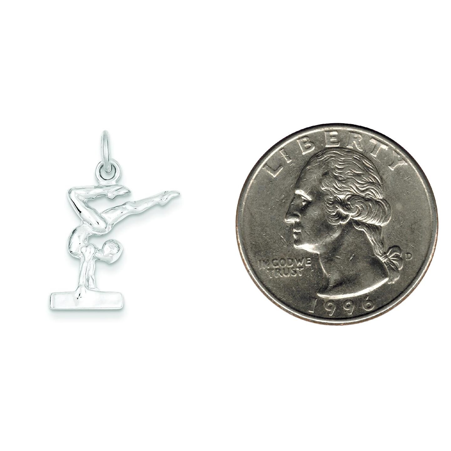 Sterling Silver Gymnast Charm Pendant Gymnastics