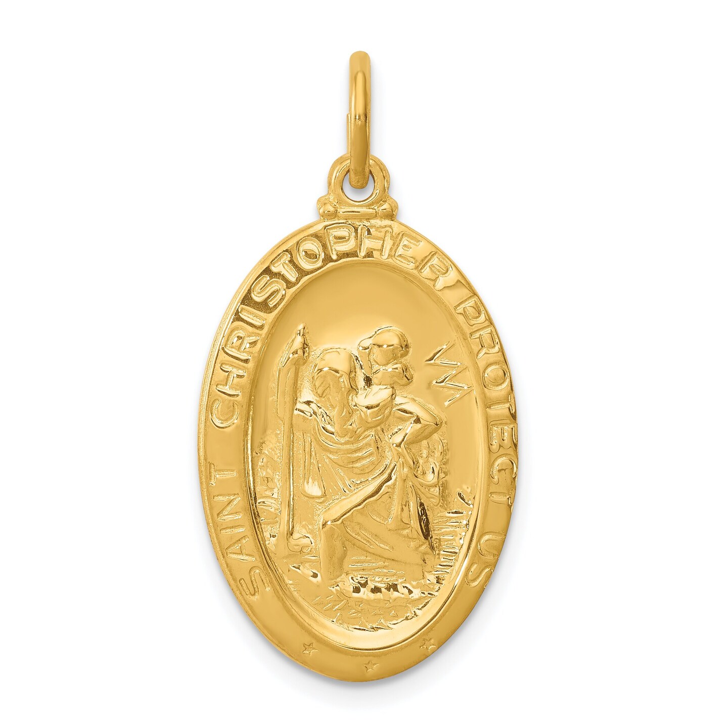 Sterling Silver Gold Plated Saint Christopher Medal