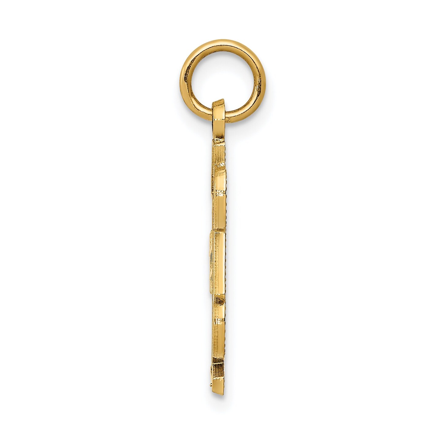 14K Yellow Gold #1 Dad Charm Father Daddy Love Pendant 24 X 11mm Jewerly