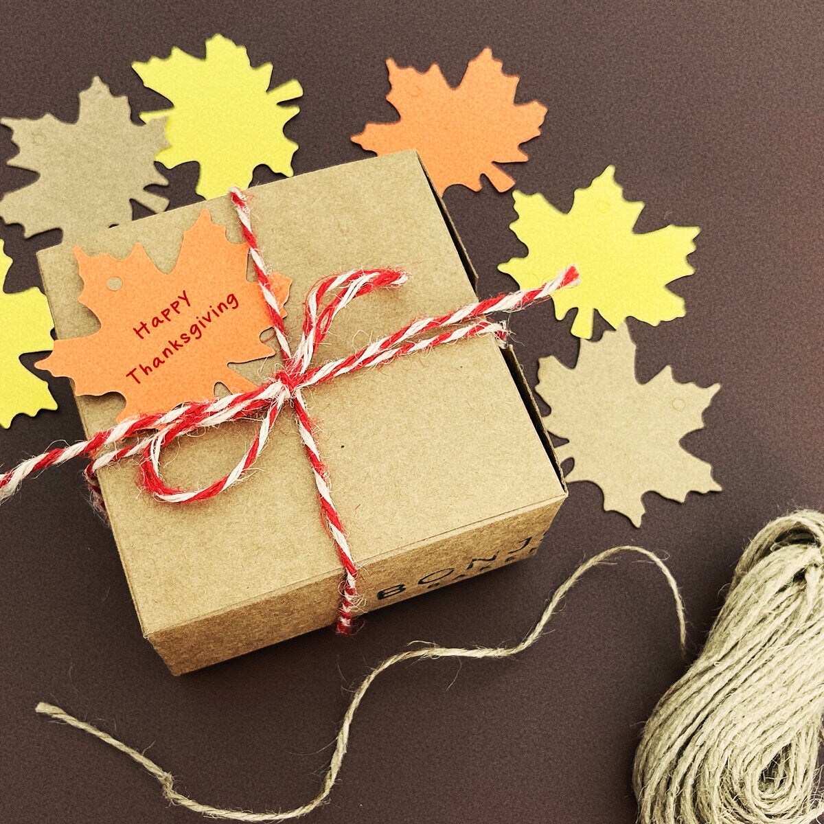 Wrapables Autumn Maple Leaves Gift Tags/Kraft Hang Tags with Jute Strings for Gift-Wrapping, DIY, Arts & Crafts, (100pcs)