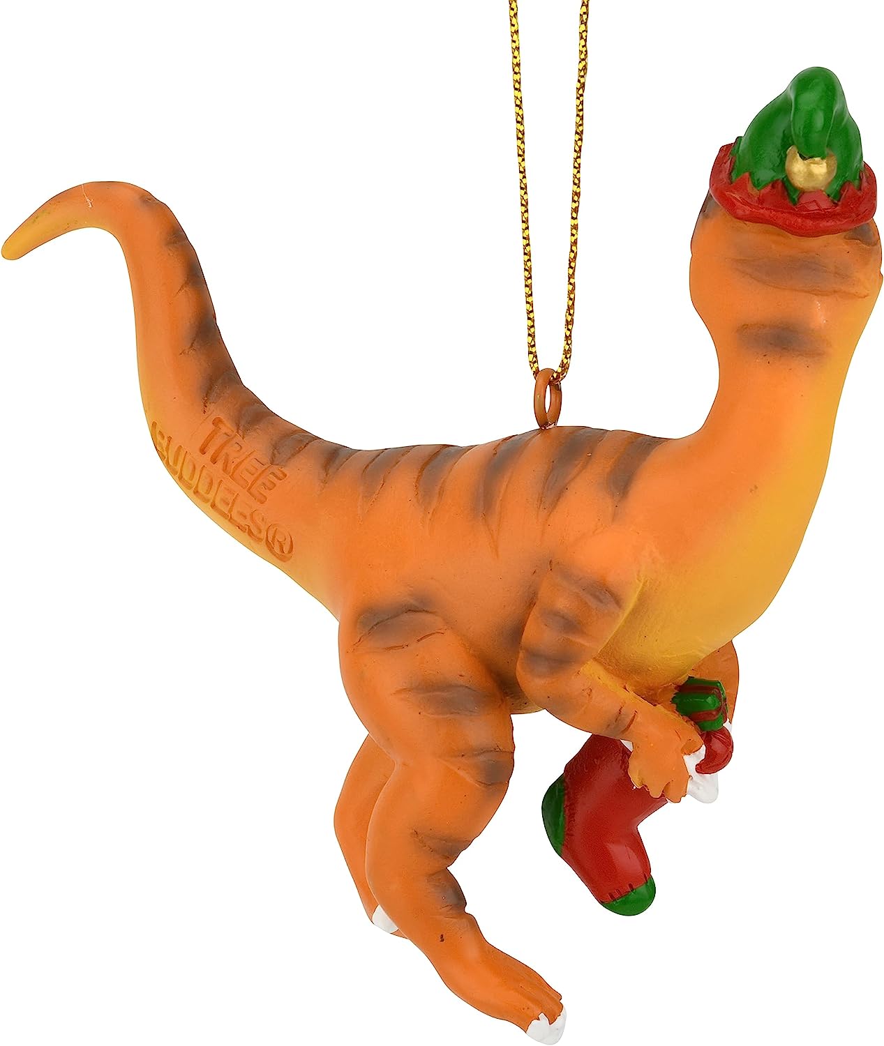 Tree Buddees Raptor Dinosaur Christmas Ornament Velociraptor with a Stocking