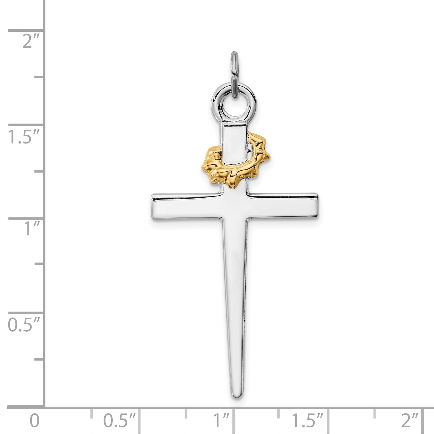 Sterling Silver Gold Plated Cross Pendant Jewerly 85.3mm x 41.3mm