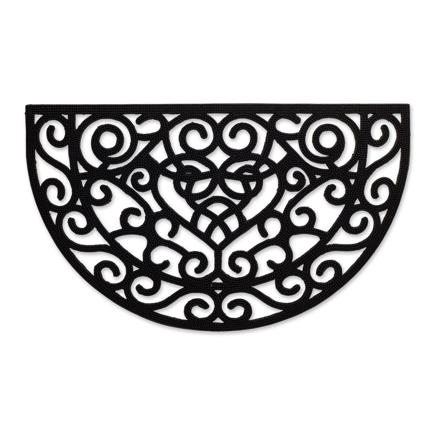 HEART SCROLL HALF MOON PIN RUBBER DOORMAT