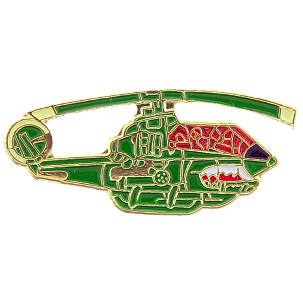 AH-1G Cobra Helicopter Pin Green & Red 1 1/2