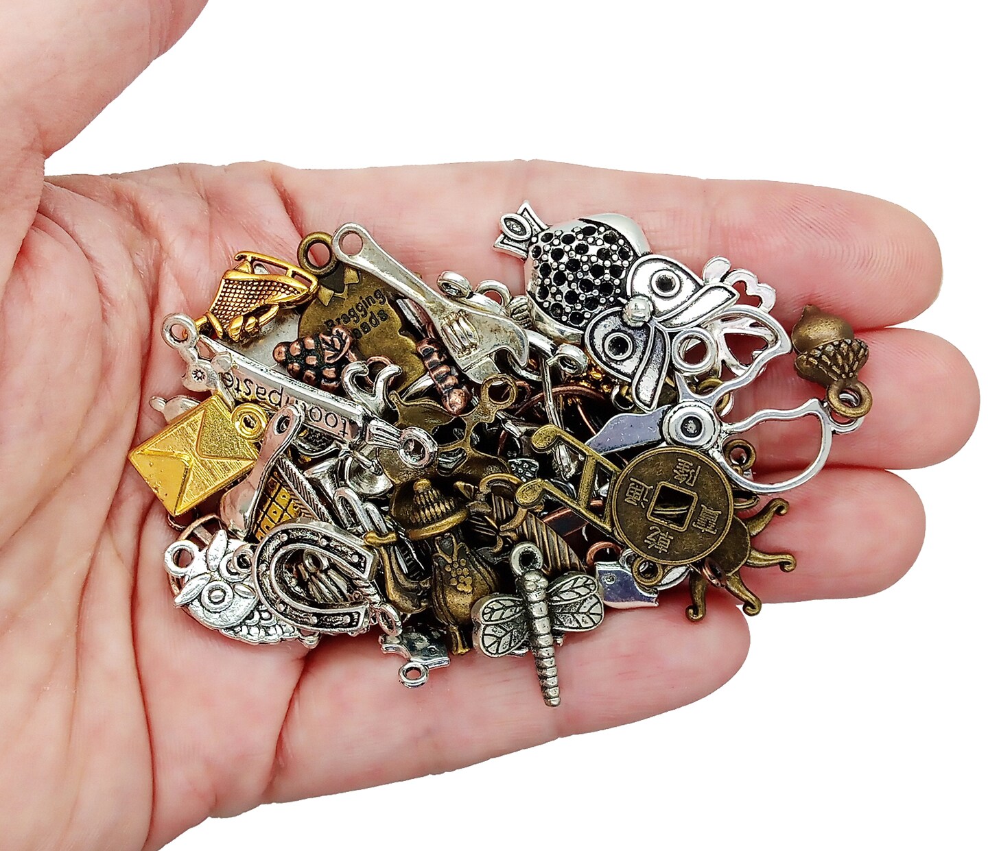 Mixed Metal Charms, 60 pieces, Big Variety of Alloy Charms, Adorabilities