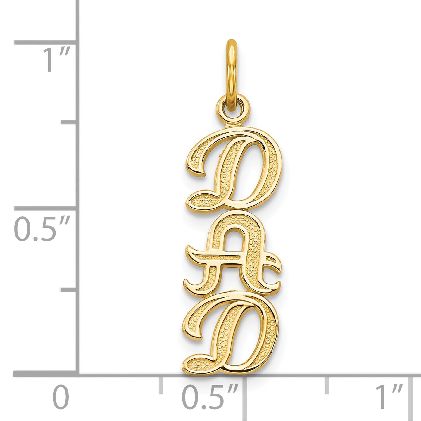 10K Yellow Gold Dad Charm Polished Father Jewelry New 25 X 7mm